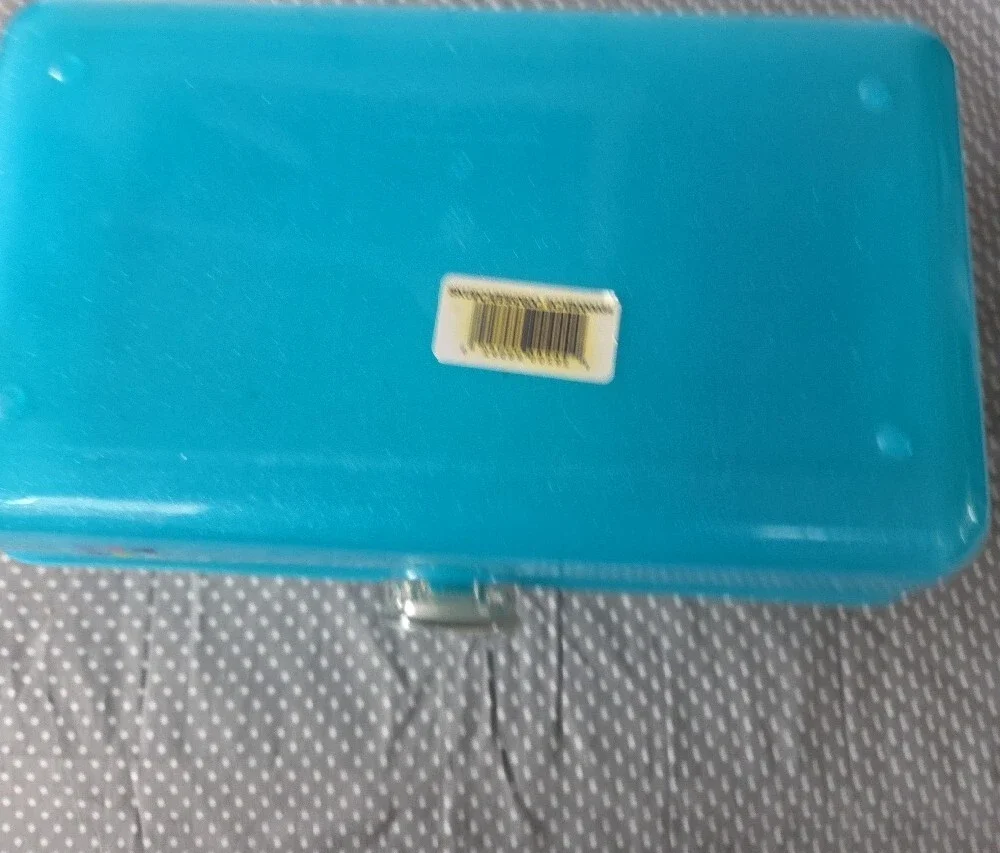 Cabboodle Teal Plastic Storage Box with Handle Cosmetic And Organizing Case